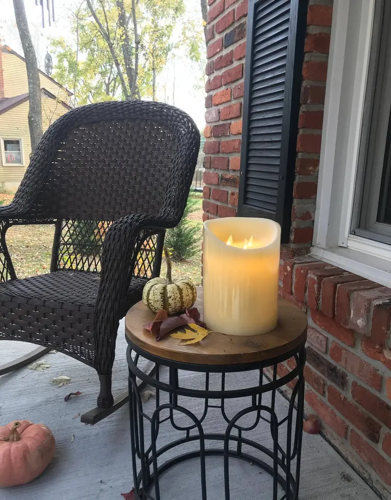 10-Inch Cream Led Flameless Candle With Triple Flickering Wicks – Elegant Neutral Tone 1
