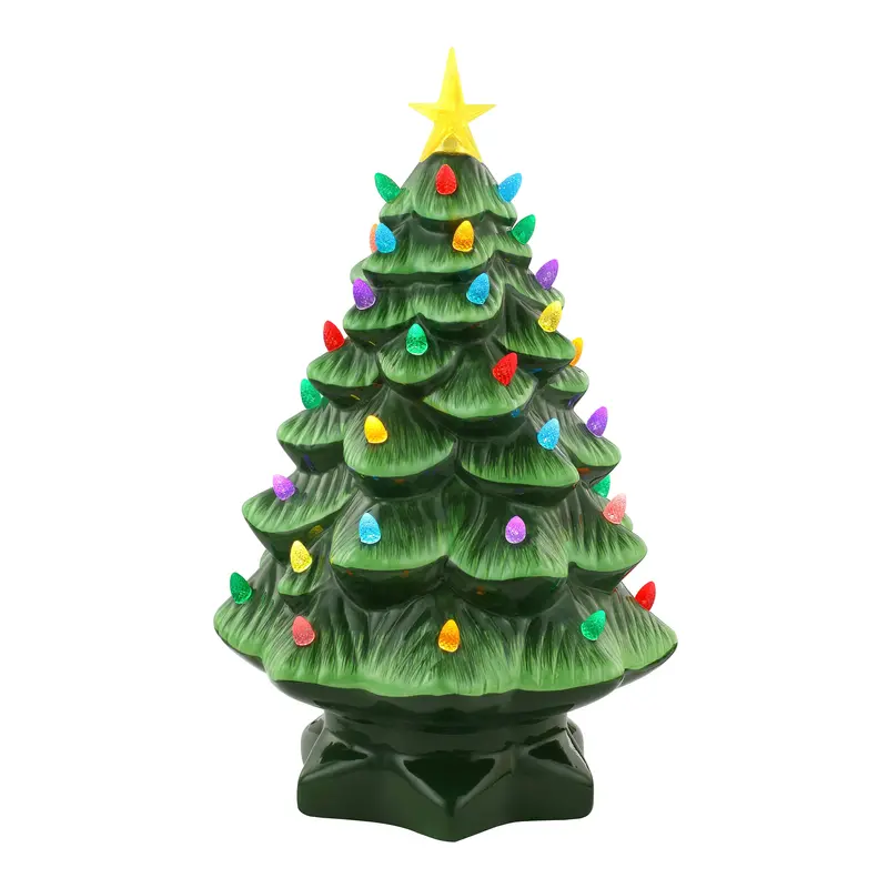 14-Inch Nostalgic Green Artificial Christmas Tree – Mr. Christmas Compact Vintage Design 1