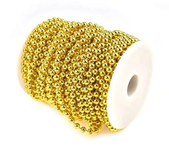 15-Foot Gold Bead Garland – 12Mm Lustrous Strand By Ksa 1