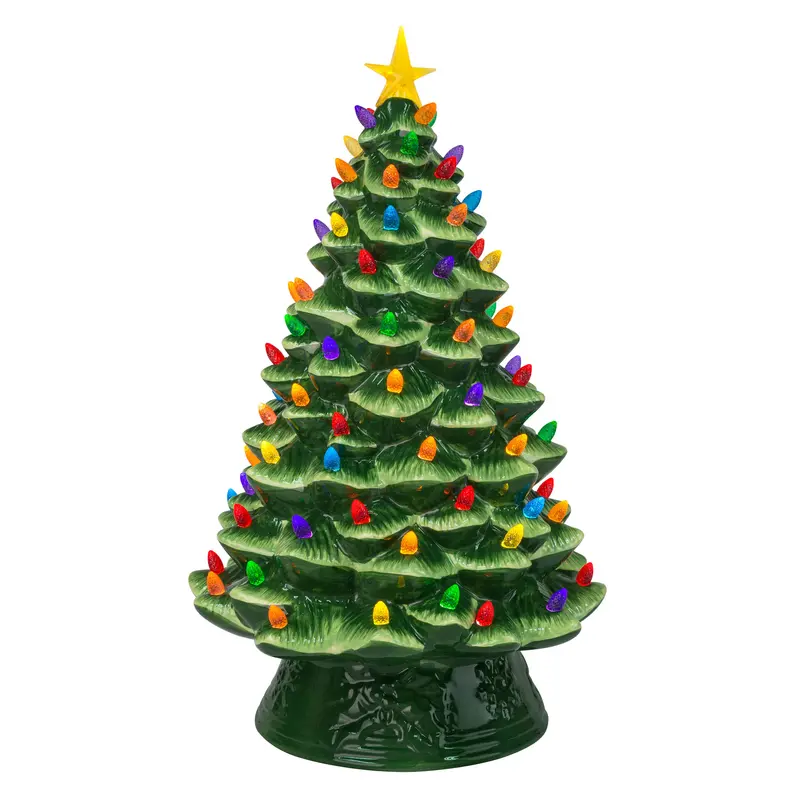 18-Inch Nostalgic Green Artificial Christmas Tree – Mr. Christmas Vintage-Style Centerpiece 1