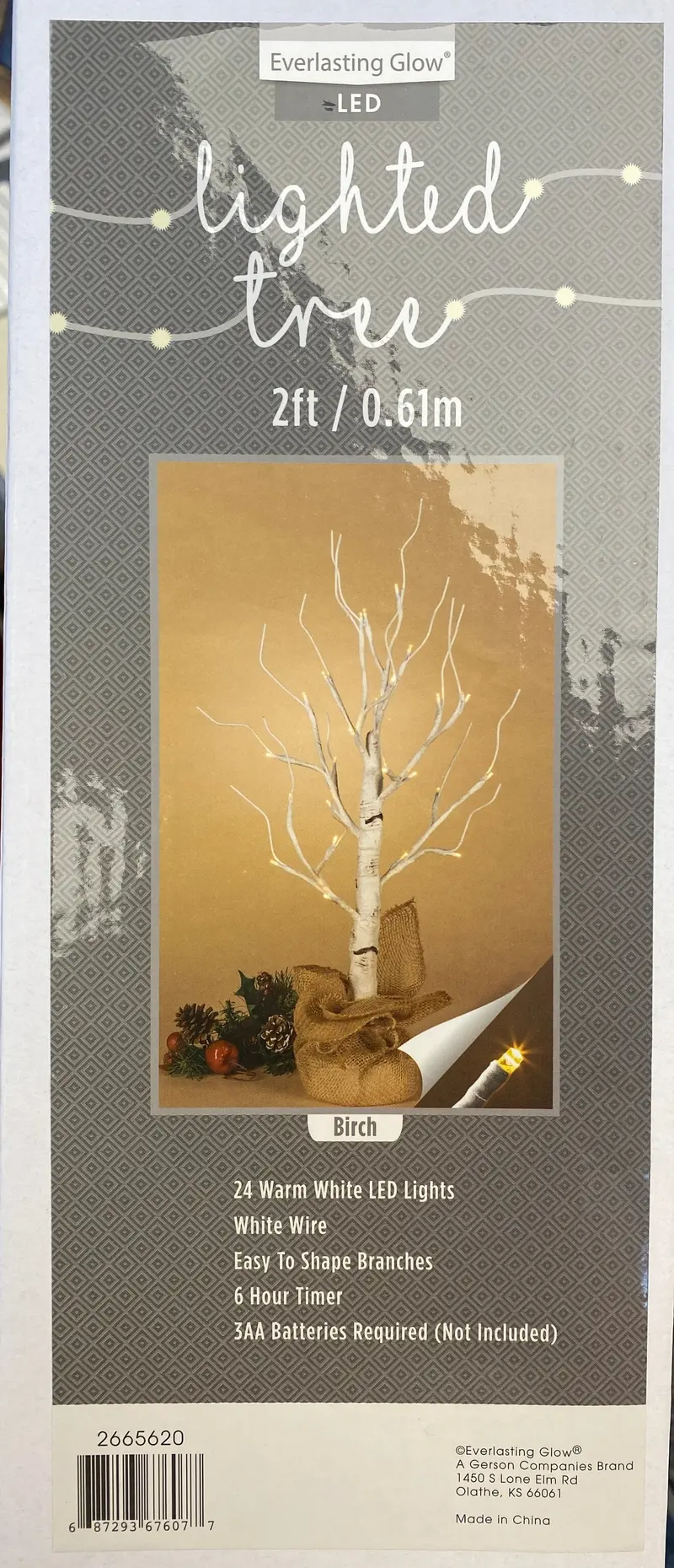 24-Inch Battery-Powered Birch Branch Tabletop Tree – 24 Warm White Leds 1