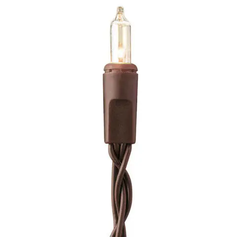 35-Light String Lights – Clear Bulbs On Brown Wire 1