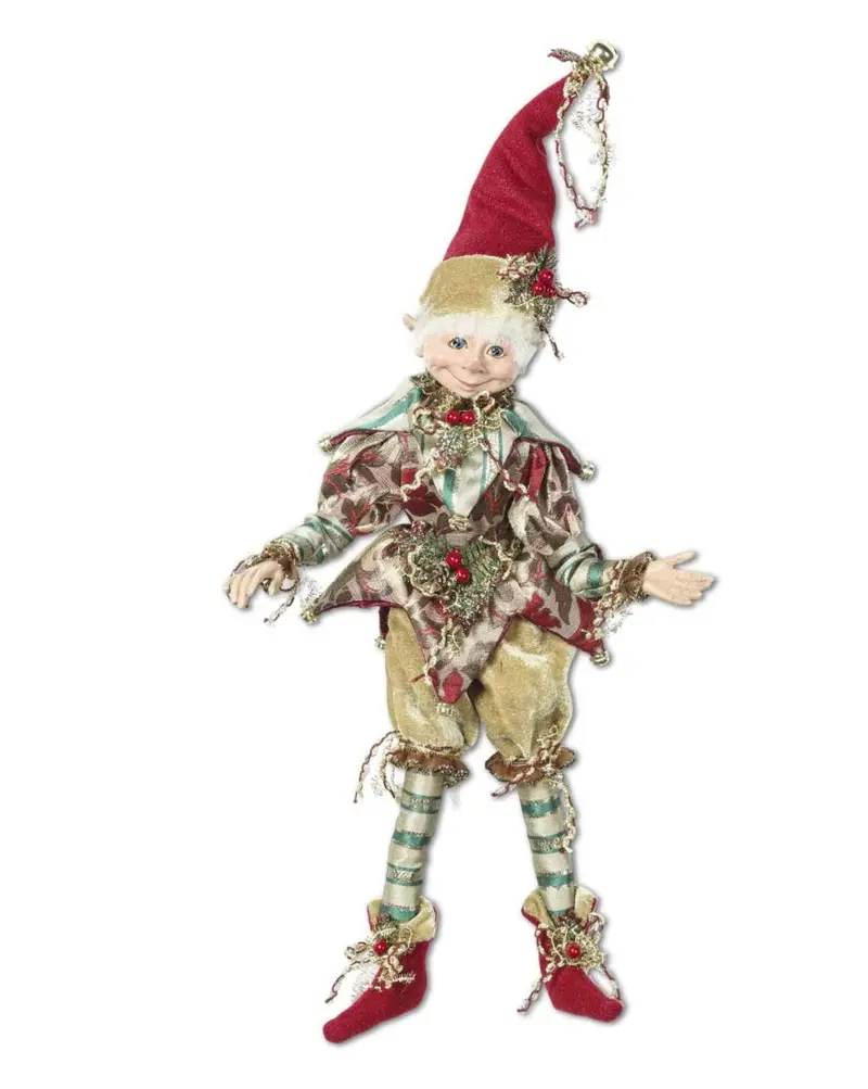37-Inch Striped Green And Gold Triangle-Neckpiece Elf Decor 1
