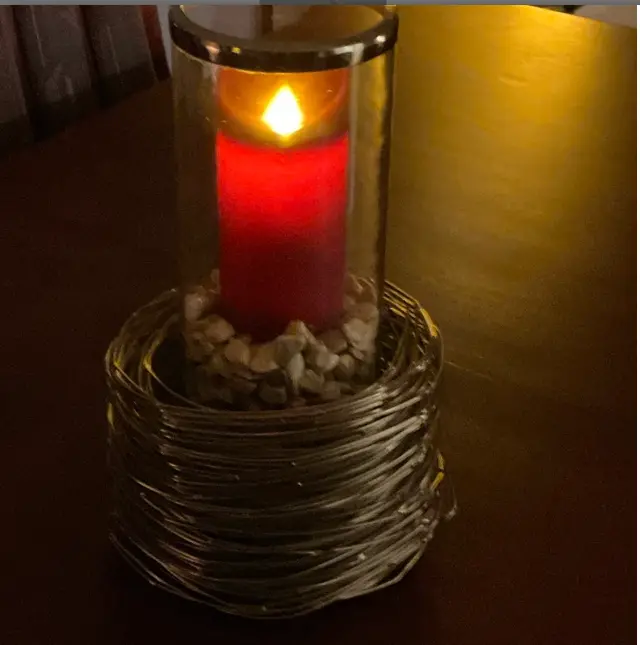 4-Inch Burgundy Flameless Led Pillar Candle With Lifelike Wax Texture 1