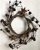 4-Inch Rustic Burgundy Mixed Berry Candle Ring With Vintage-Inspired Star Embellishments 1