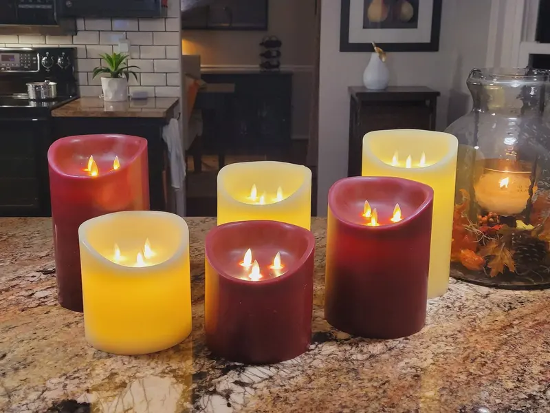6-Inch Led Candle Featuring Realistic Flickering Wicks And Auto-Timer – Off-White 1