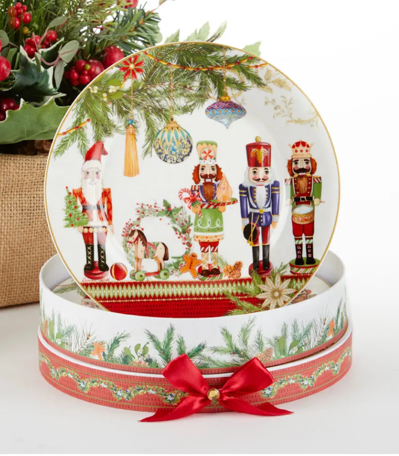 8-Inch Porcelain Two-Plate Dinner Set – Nutcracker Design 1