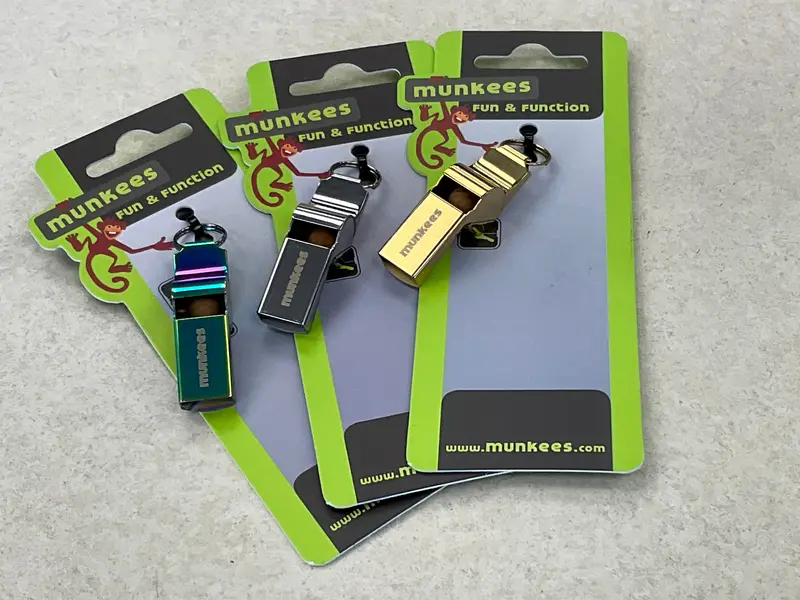 Acecamp Munkees Brass Police-Style Whistle – Classic High-Decibel Design 1