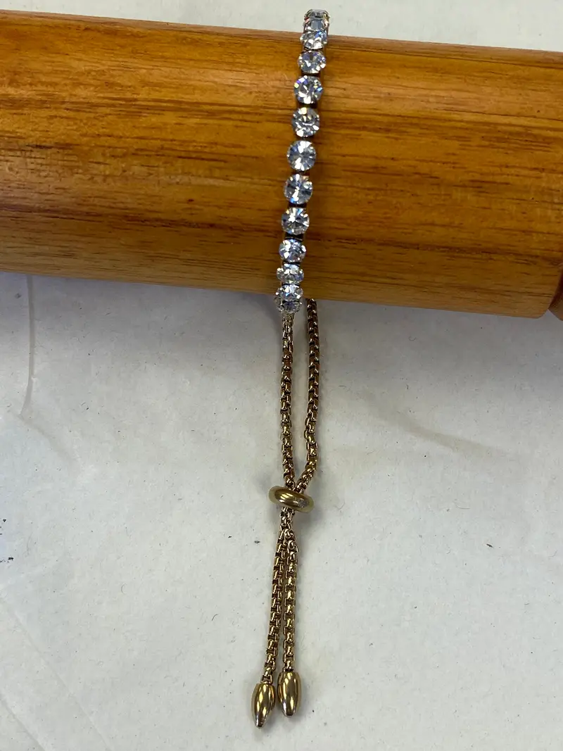 Adjustable Tennis Bracelet – Yellow Gold, Silver Or Rose Gold Finish 1