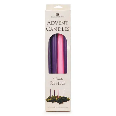 Advent Taper Candles – 12-Inch Set: Three Purple, One Pink 1