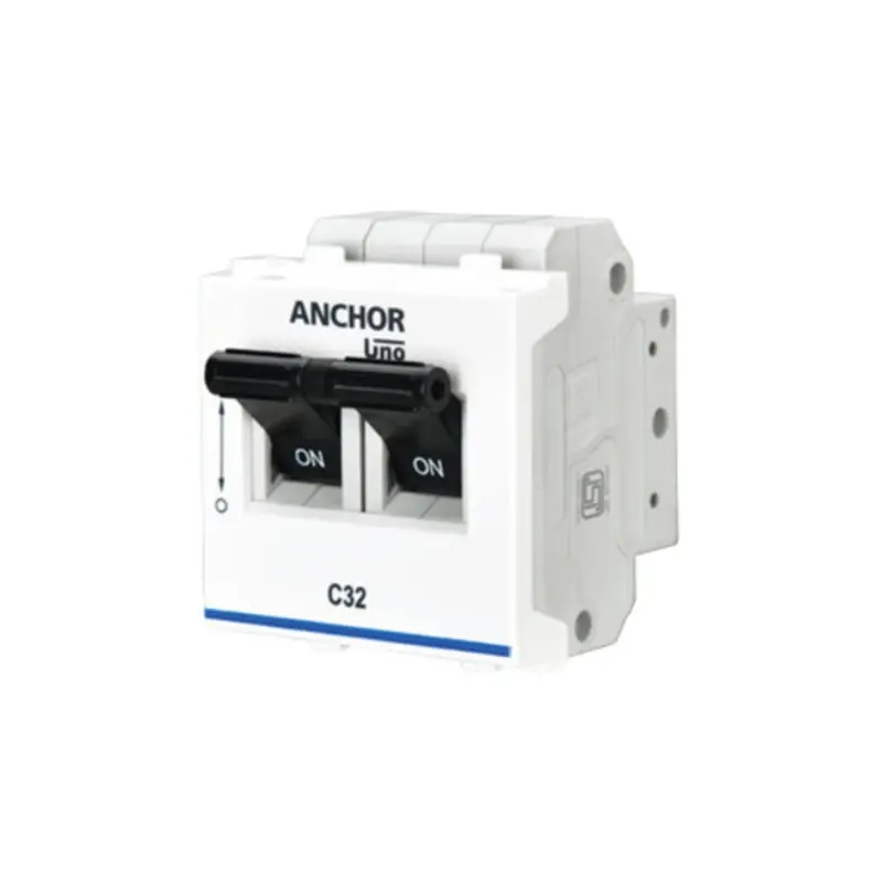Anchor Penta Double-Pole C-Curve Miniature Circuit Breaker – 6A To 32A, Din Rail Mountable 1