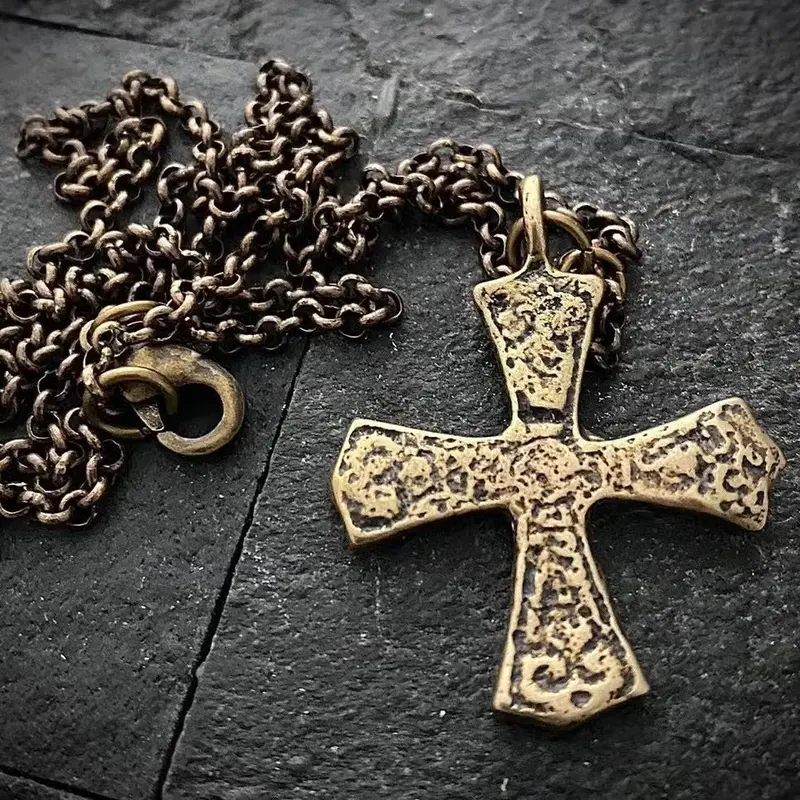 Ancient Maltese Cross Pendant In Bronze – Men’S Religious Jewelry 1