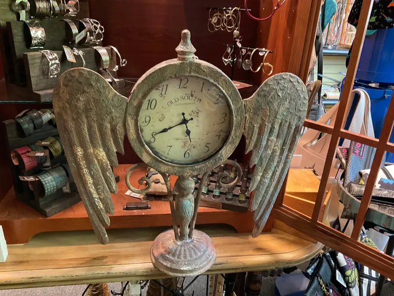 Angel Wing Wall Clock – Battery-Powered, 22" X 6" X 21" 1