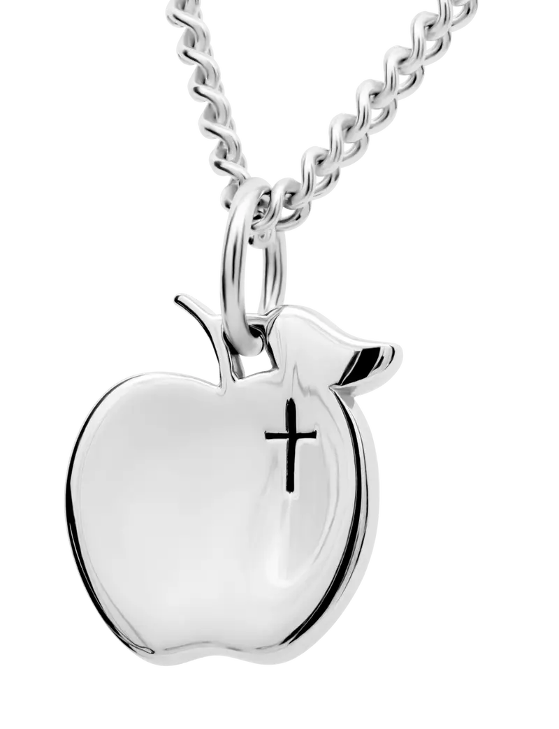 Apple-Shaped Teacher Necklace For Women – Titus 2:7–8 Encouragement Jewelry 1