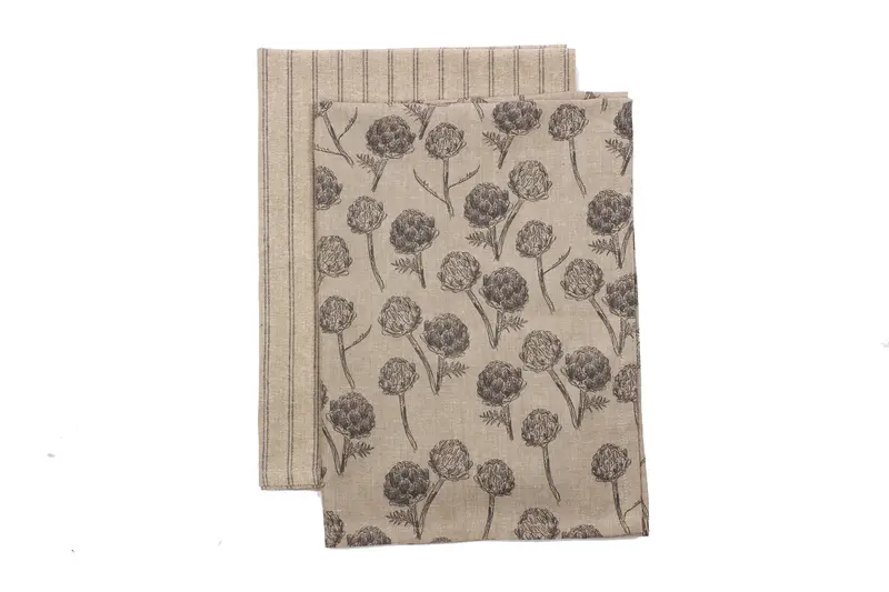 Artichoke Print Tea Towel Set – Charcoal, Raine & Humble (On Sale) 1