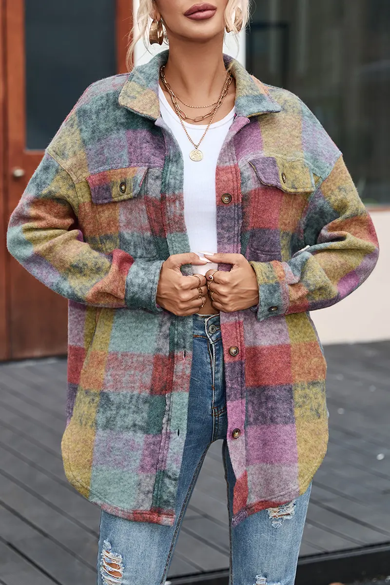 Artistic Watercolor Print Shacket 1