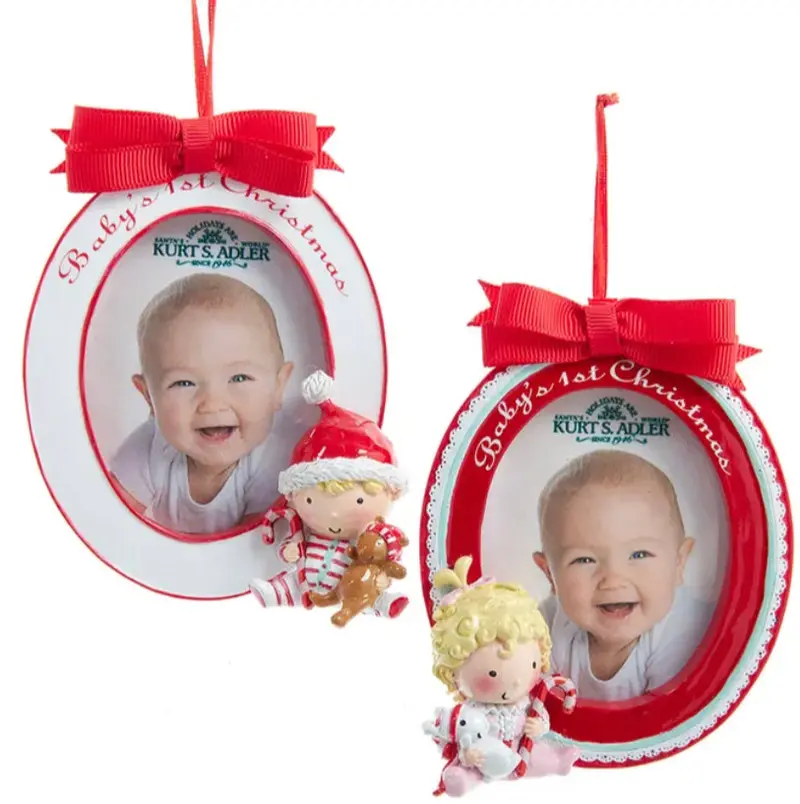Baby'S First Christmas Oval Photo Frame – Two Design Options 1
