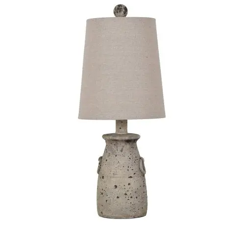 Barton Accent Lamp – Contemporary Design With Textured Finish And Fabric Shade 1