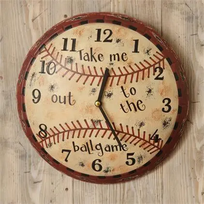 Baseball-Themed Wall Clock – Take Me Out To The Ball Game 1