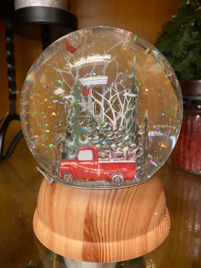 Battery-Operated Spinning Snow Globe – Rotating Winter Scene Display 1