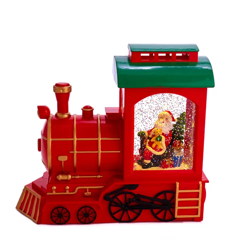 Battery-Operated Train And Santa Motion Tabletop Display – 9.6-Inch Animated Decor 1