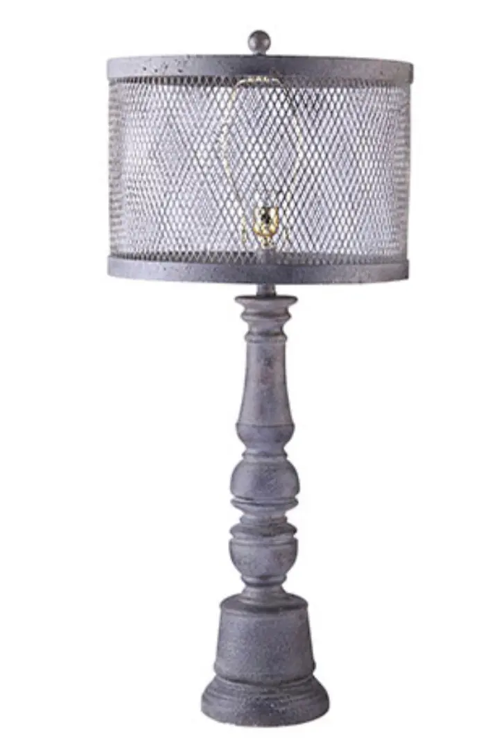 Belmont 35-Inch Table Lamp With Woven Metal Mesh Shade 1