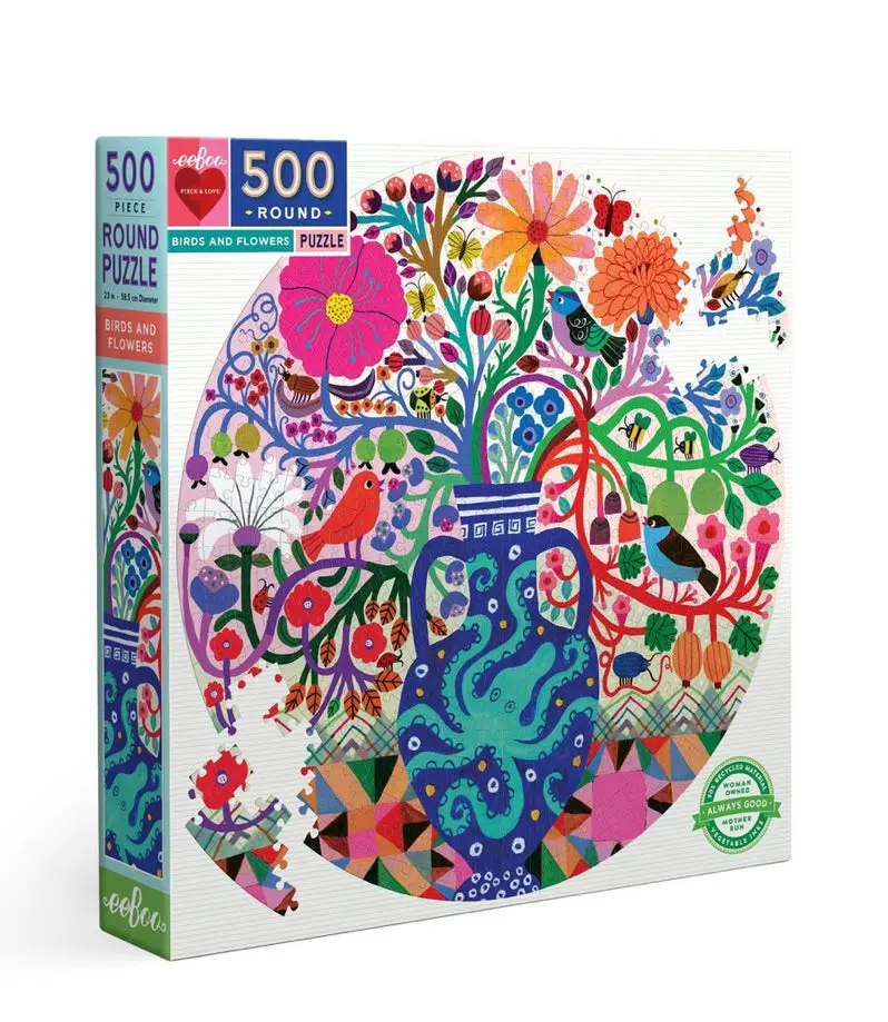 Birds And Blooms 500-Piece Art Puzzle – Nature-Inspired Design 1