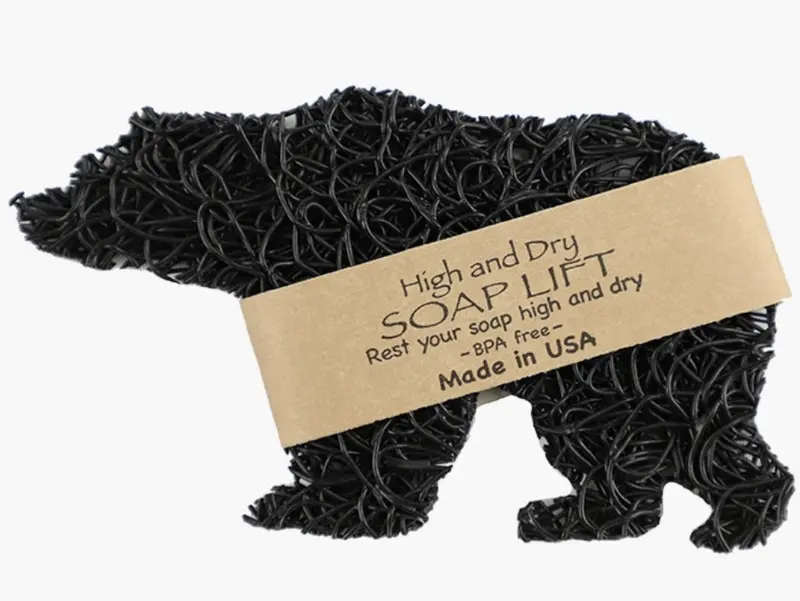 Black Bear-Shaped Soap Lift – Stylish Black Bathroom Accessory 1