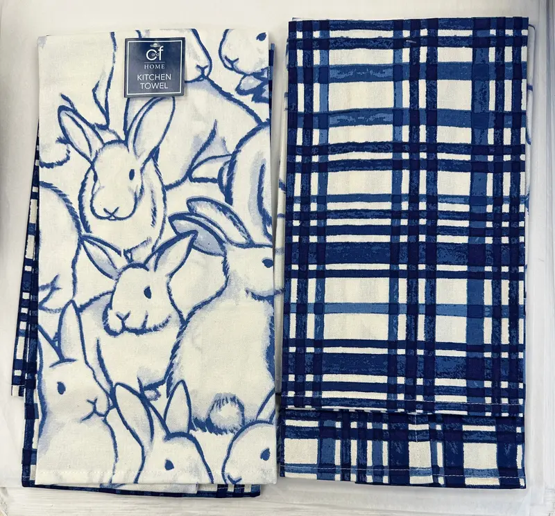 Blue Bunny And Plaid Matching Napkin Set 1
