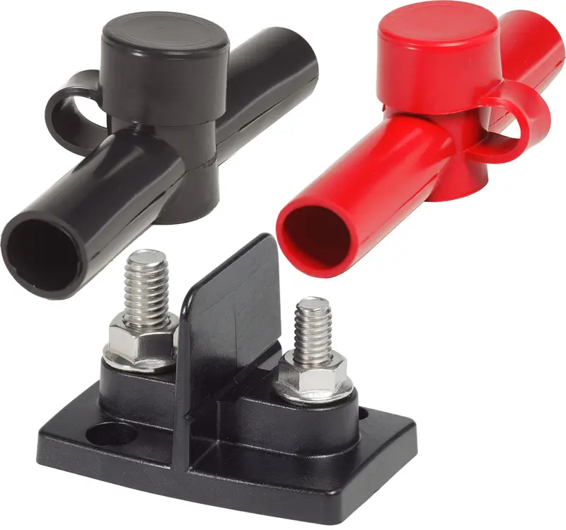Blue Sea Systems Dual Powerpost Terminal Block – Dual-Stud (5/16"-18 & 3/8"-16), Model 2018 1