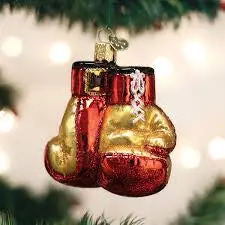 Boxing Gloves Glass Ornament – Old World Christmas Sports Collection 1