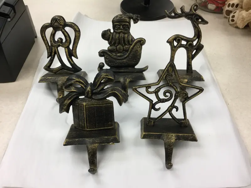 Brass Stocking Hangers – Set Of Five Assorted Designs 1