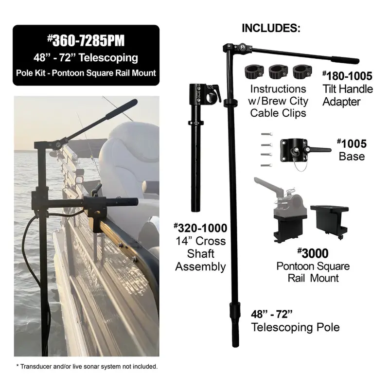 Brew City 48–72 In Telescoping Tilt Pole Kit With Pontoon Mount (Model 360-7285Pm) 1