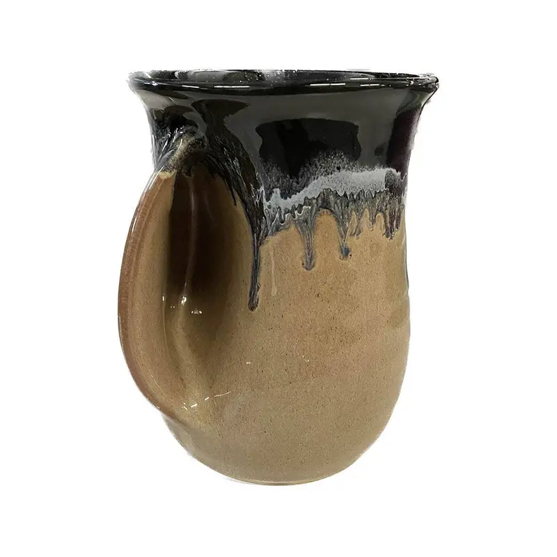 Brown And Black Left-Hand Handwarmer Mug – Clay In Motion 1