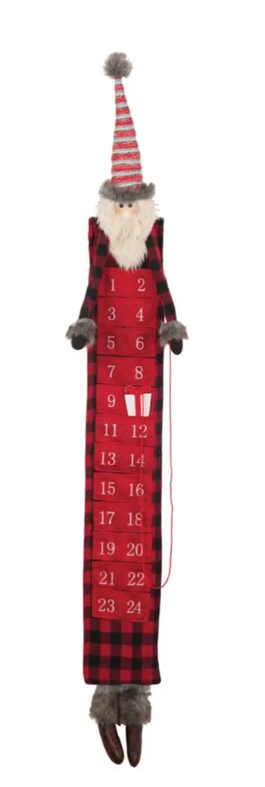 Buffalo Check Santa Countdown Calendar For Christmas 1