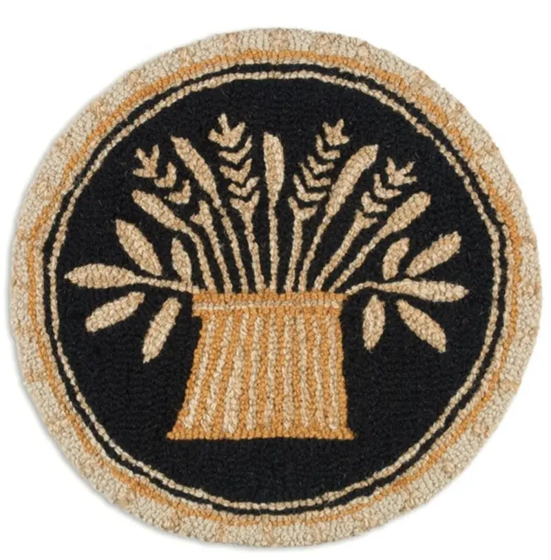 Buttermold 14-Inch Round Hooked Wool Chair Pad By Chandler4Corners 1