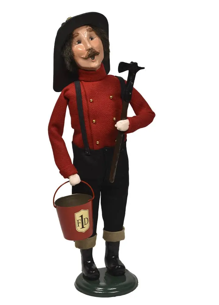 Byers Choice Fireman Ornament – New 2025 Handcrafted Collector Figurine (Model #4802) 1