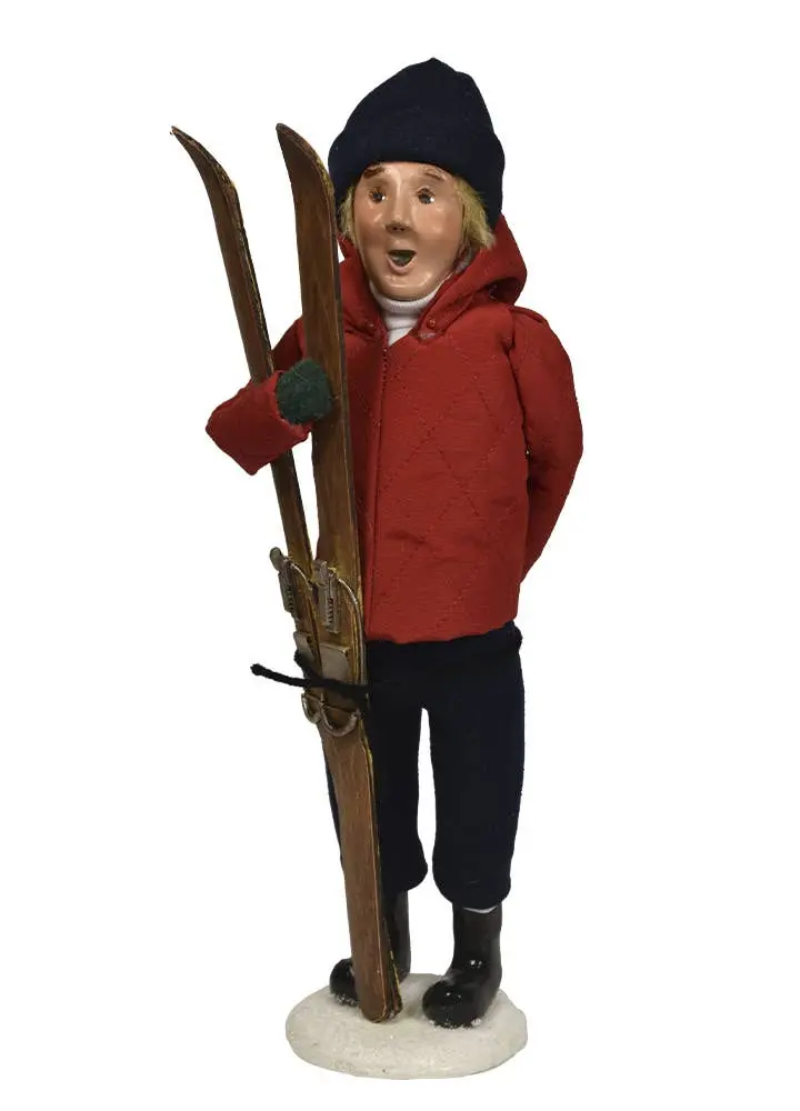 Byers' Choice Skiing Man Figurine – Handcrafted Holiday Decor (Model 1253M, 2025 Edition) 1