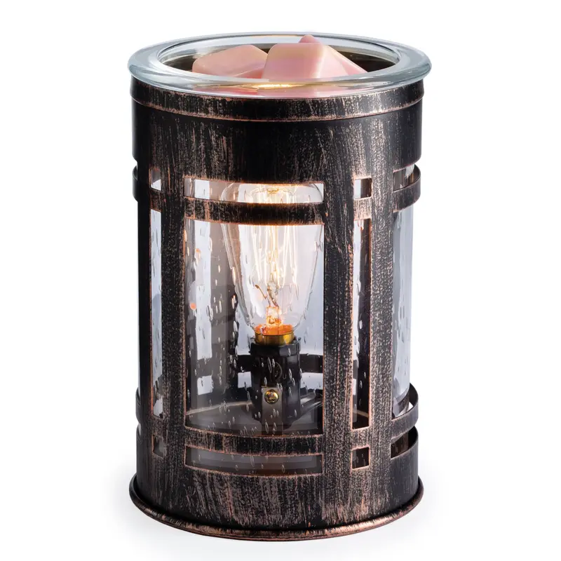 Candle Warmers Etc. Vintage Bulb Mission-Style Fragrance Warmer – Illuminated Design 1