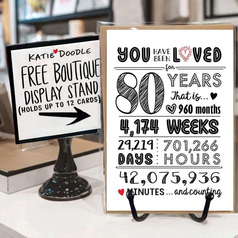 Charming 80Th Birthday Celebration Card – Katie Doodle 1