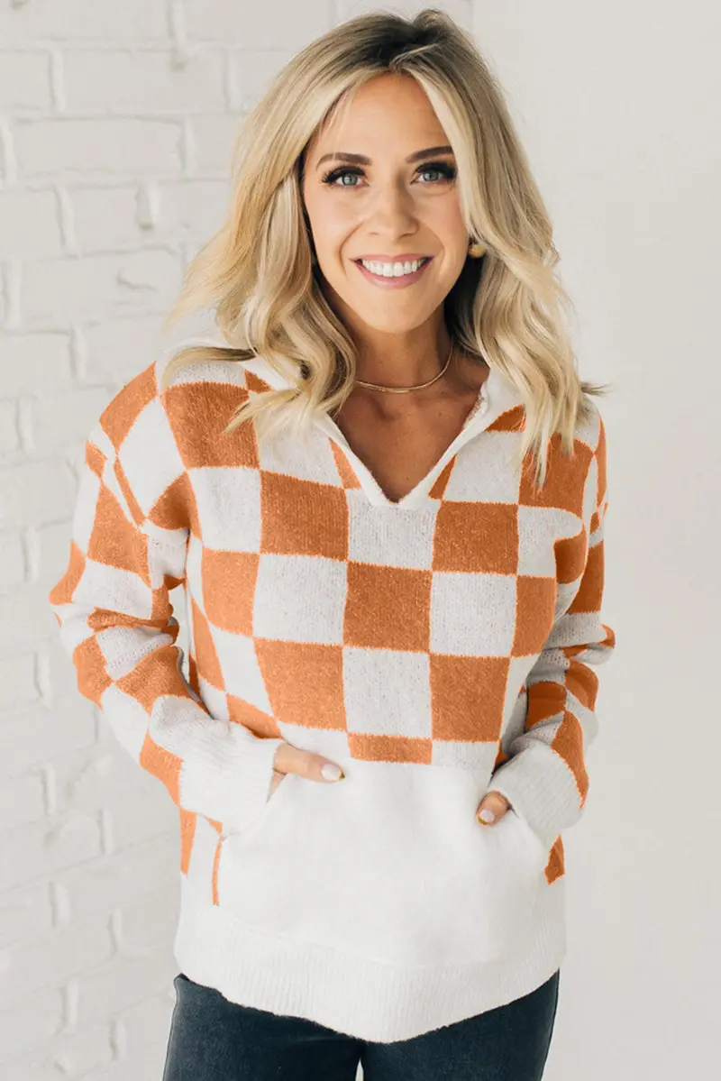 Checkmate Geometric-Print Knit Sweater 1
