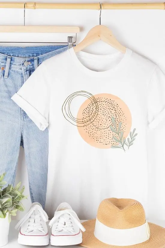 Circles Of Leaves Nature-Themed Tee 1