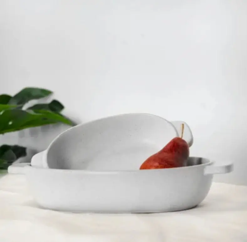 Classic White Ceramic Baking Dish Set 1