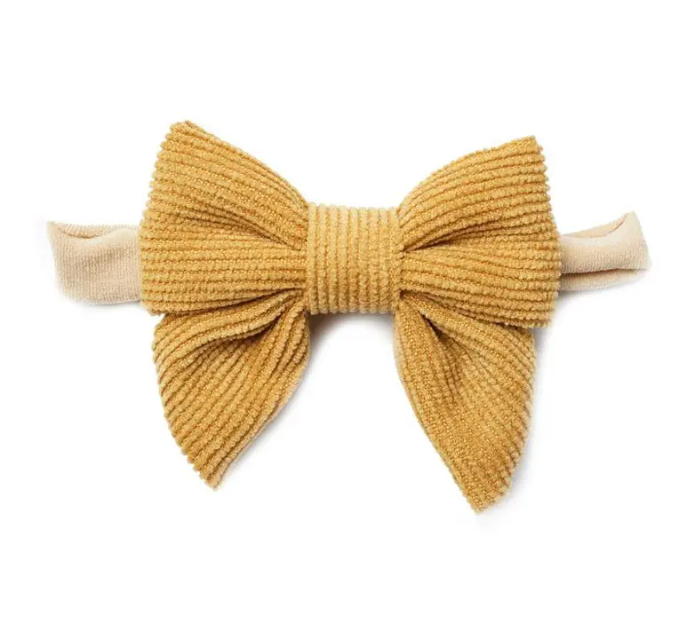 Corduroy Bow Headband For Babies – Soft Adjustable Hair Accessory 1