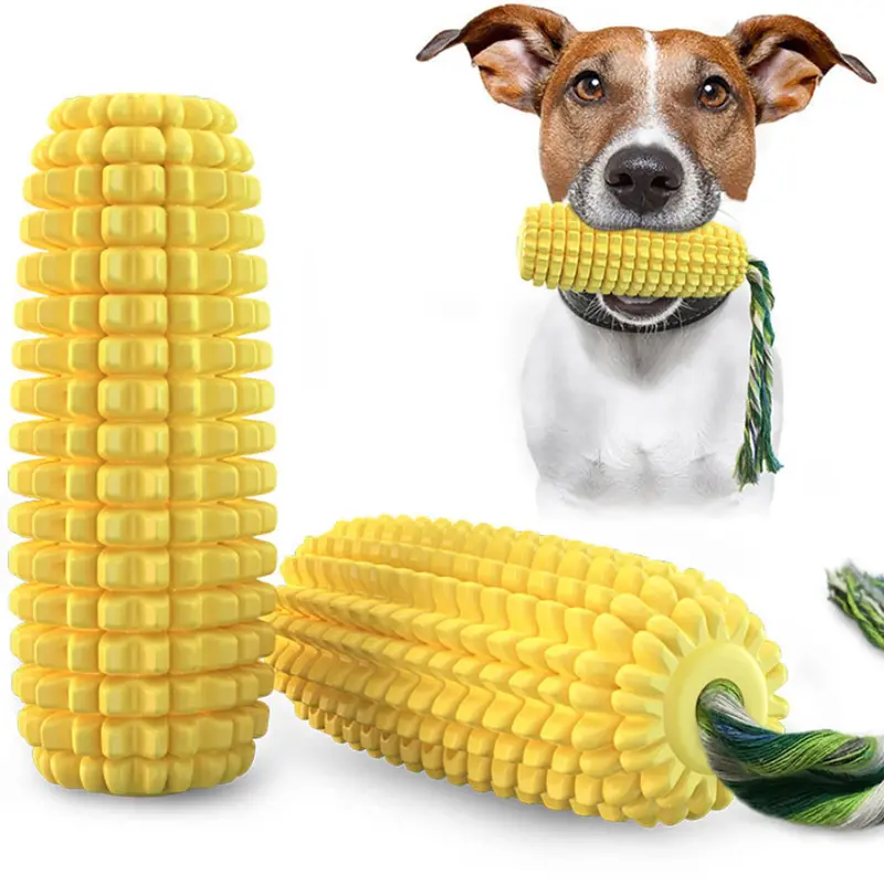 Corn-Shaped Squeaky Dog Toothbrush Toy 1