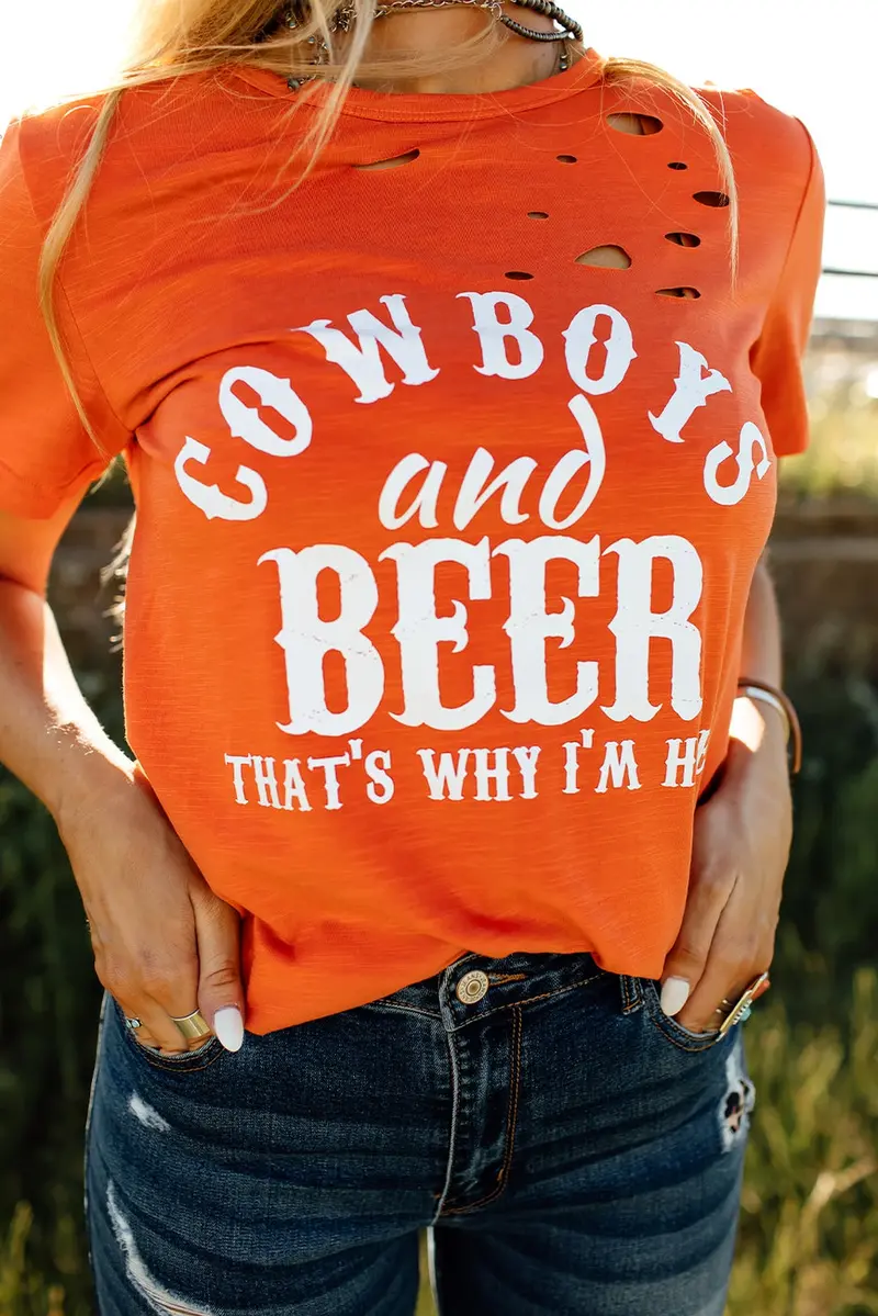 Cowboys & Beer Graphic T-Shirt 1