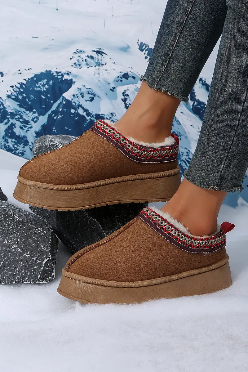 Cozy Winter Trim Slippers 1