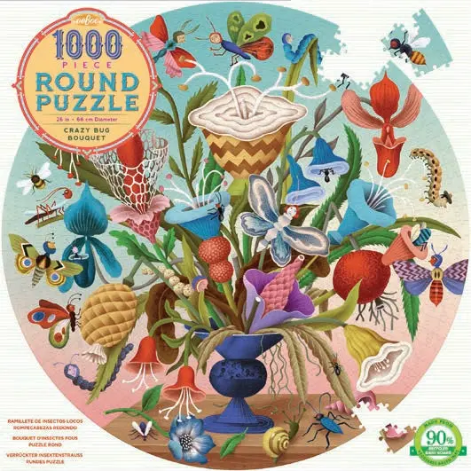 Crazy Bug Bouquet 500-Piece Circular Puzzle 1