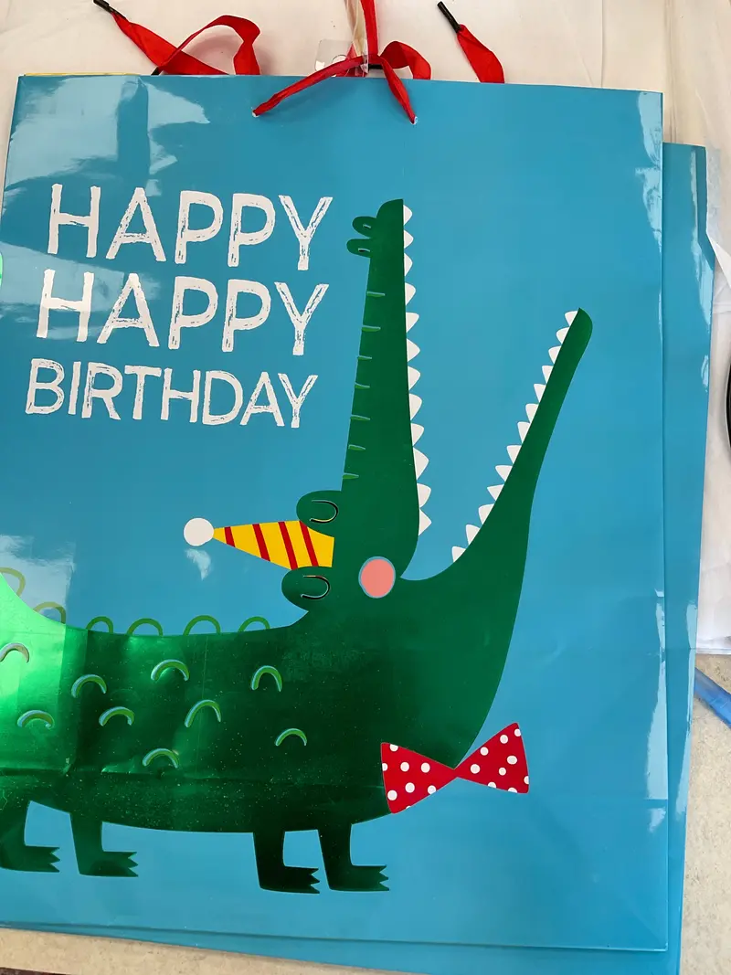 Crocodile-Themed Birthday Gift Bag – Happy Birthday Design 1