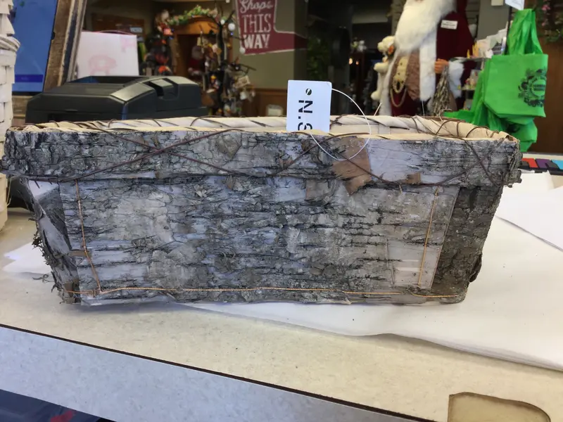 Deep Rectangular Birch Wood Floral Container – Rustic 11" X 6" X 4.5", Includes Liner 1